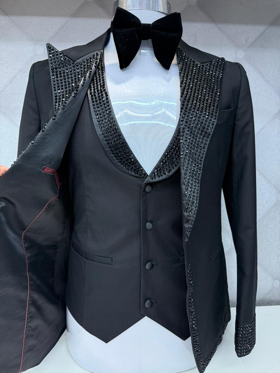 Royal Black Crystal Tuxedo