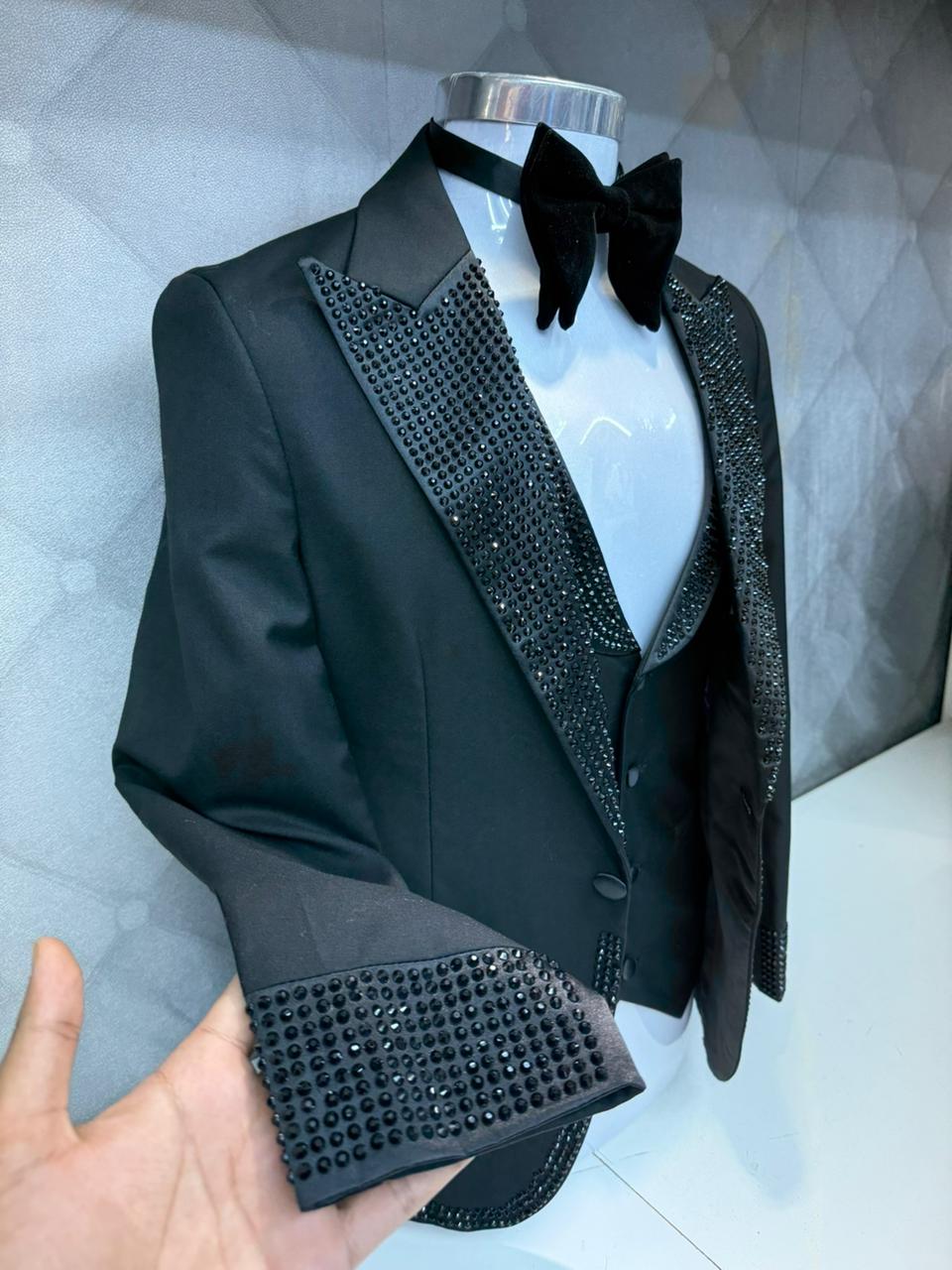 Royal Black Crystal Tuxedo