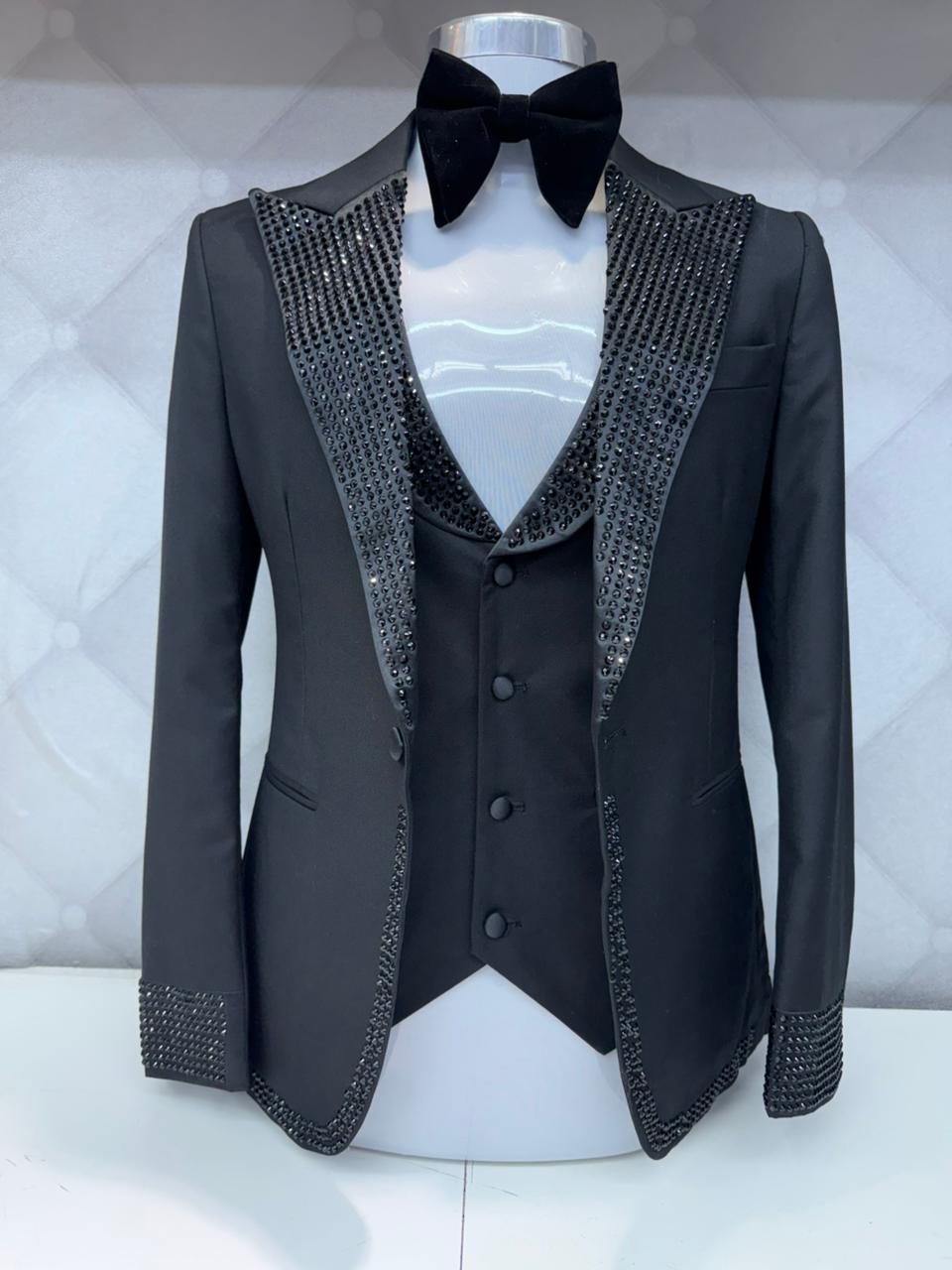Royal Black Crystal Tuxedo