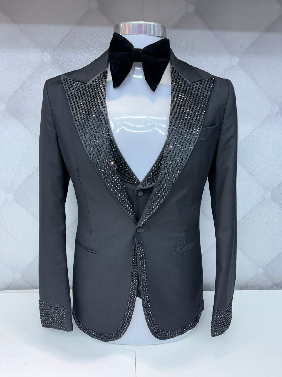 Royal Black Crystal Tuxedo