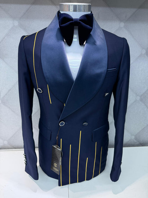 Executive Gold Line Double-Breasted Tuxedo